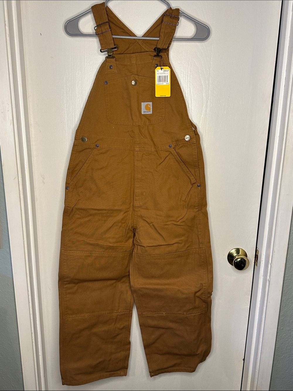 Carhartt Brown Loose Fit Canvas Bib Overalls